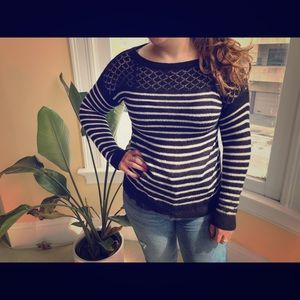 Long sleeved striped sweater